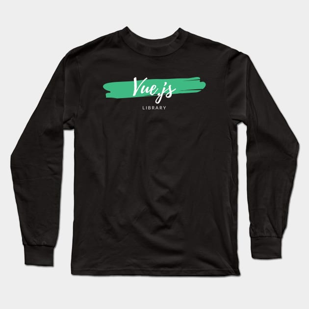 Vue.js Library Paint Smear Long Sleeve T-Shirt by codewearIO